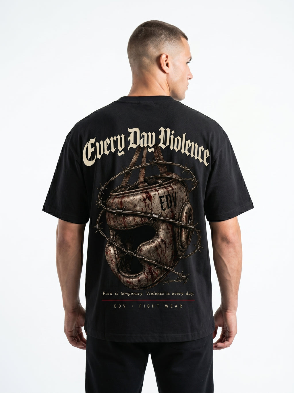 Camiseta EDV Capacete Gótico Preta