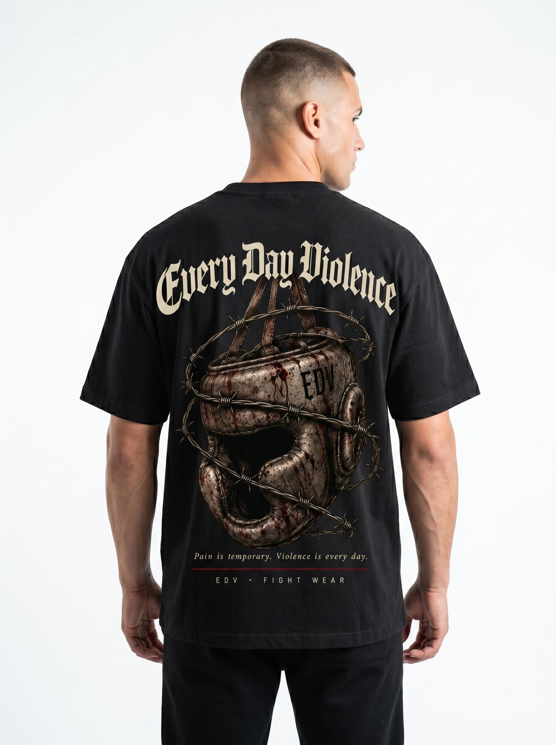 Camiseta EDV Capacete Gótico Preta