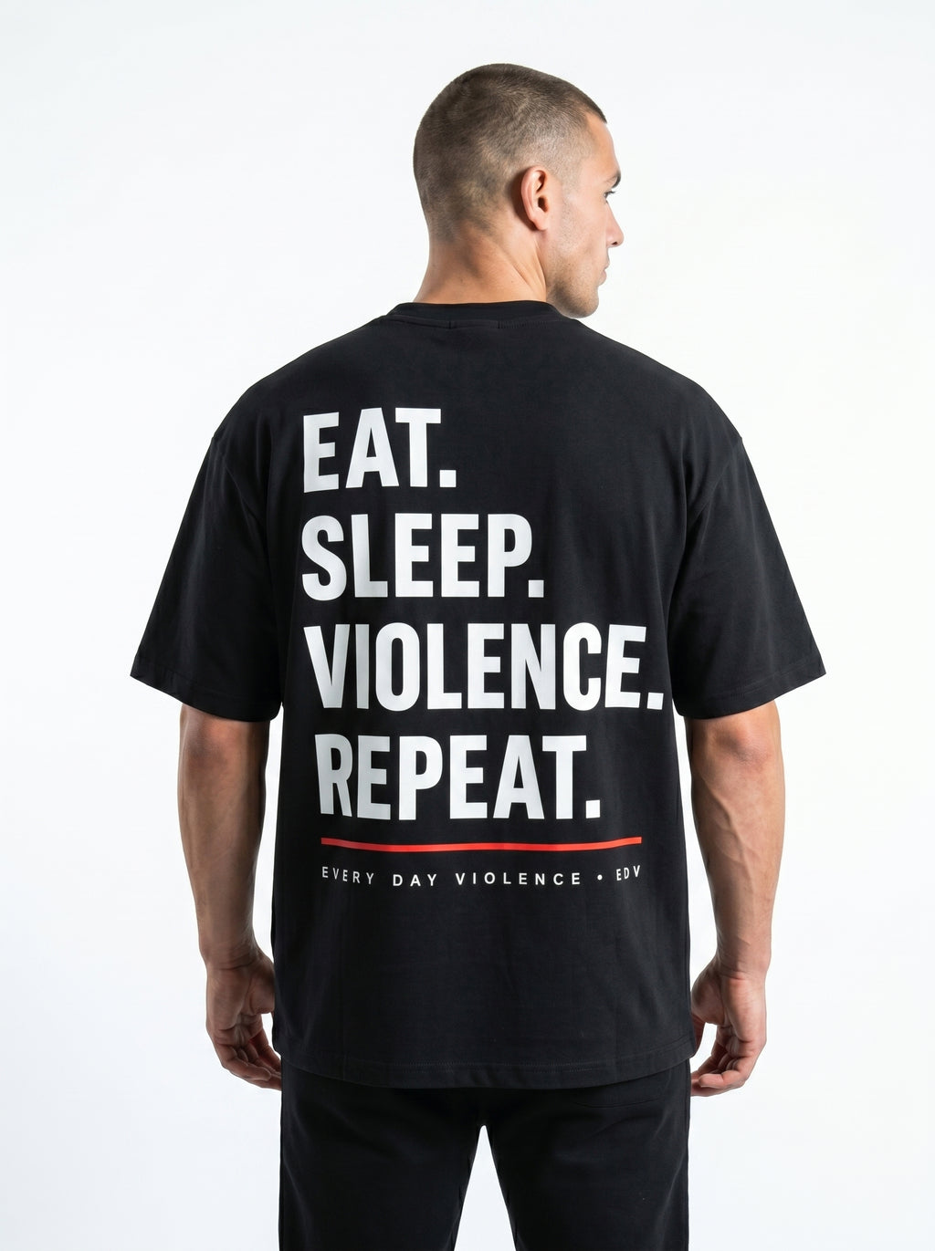 Camiseta EDV Eat. Sleep. Violence. Repeat. Preta