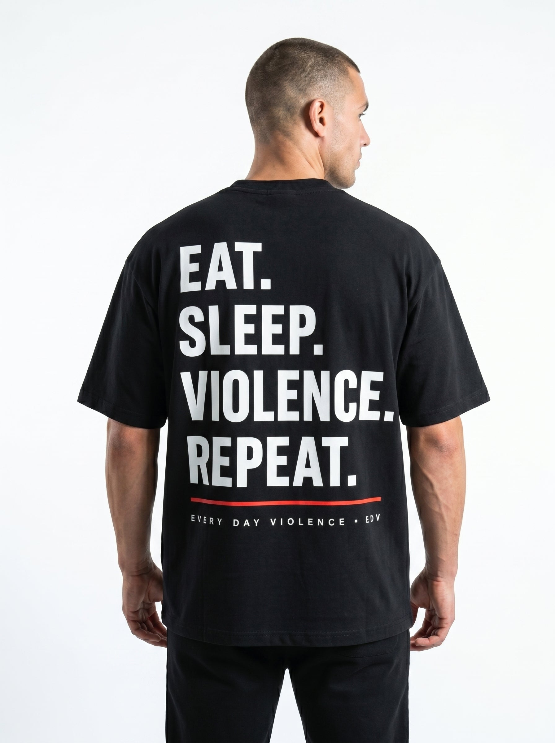 Camiseta EDV Eat. Sleep. Violence. Repeat. Preta